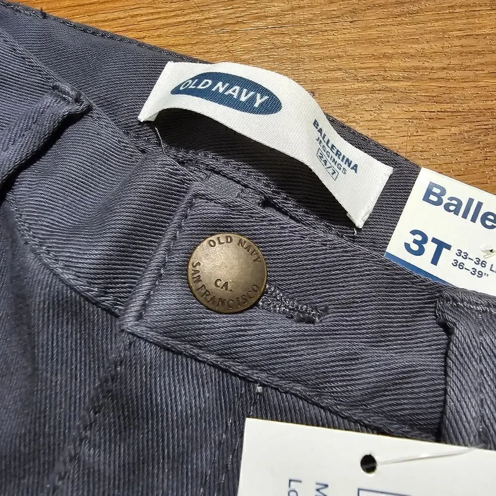 Old Navy Ballerina Jeggings Girls 3 Cargo Pockets Grey Adjustable Brand New